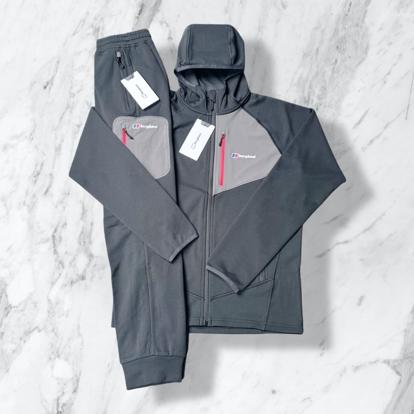 BERGHAUS FLEECE
TRACKSUIT - BLACK/GREY/RED
