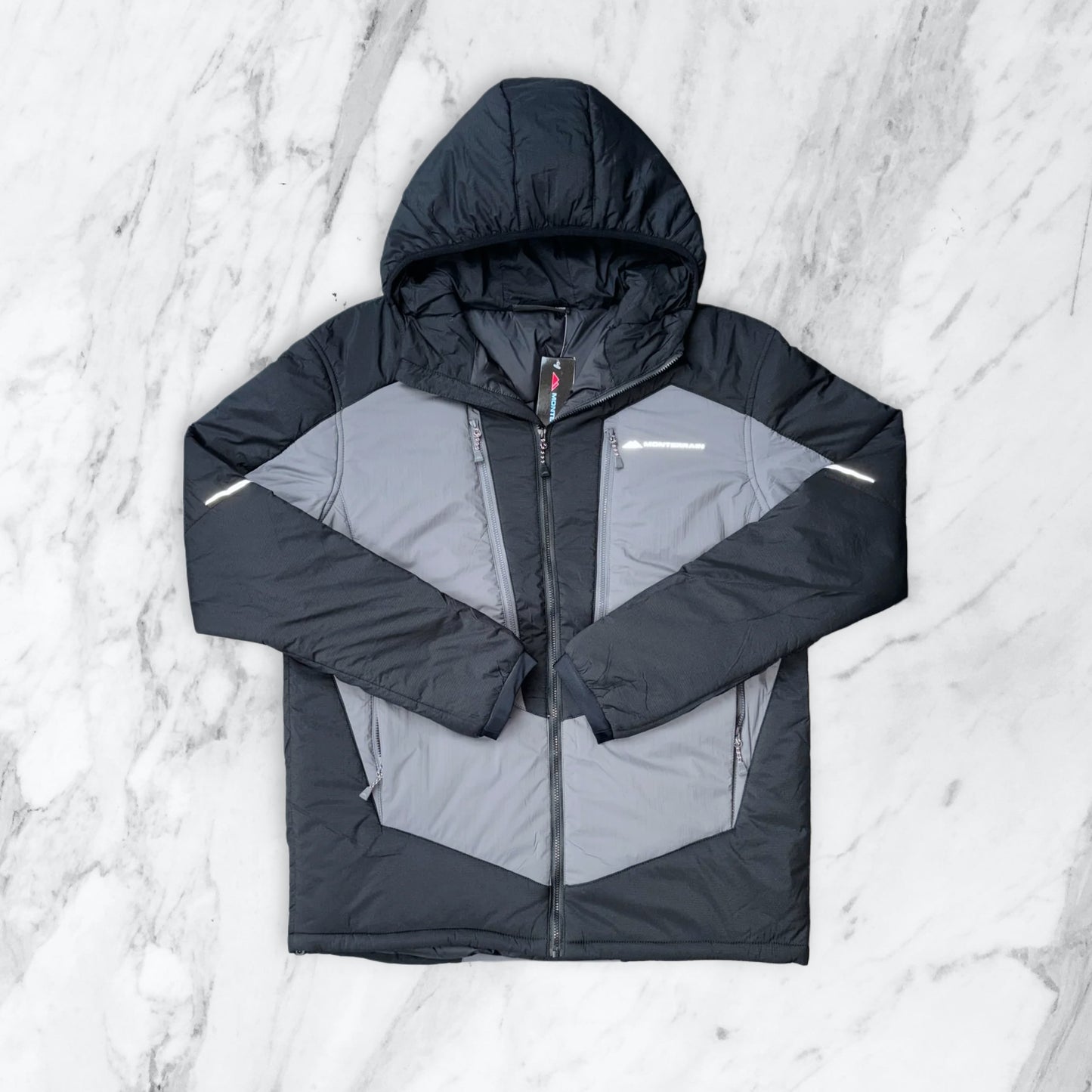 MONTERRAIN NYLON DOWN JACKET - BLACK/GRAPHITE